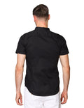 Camisas Para Hombre Bobois Moda Casuales Manga Corta Cuello Mao B31353 Negro
