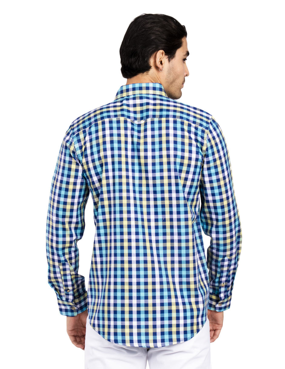 Camisas Para Hombre Regular Fit B51104 Aqua