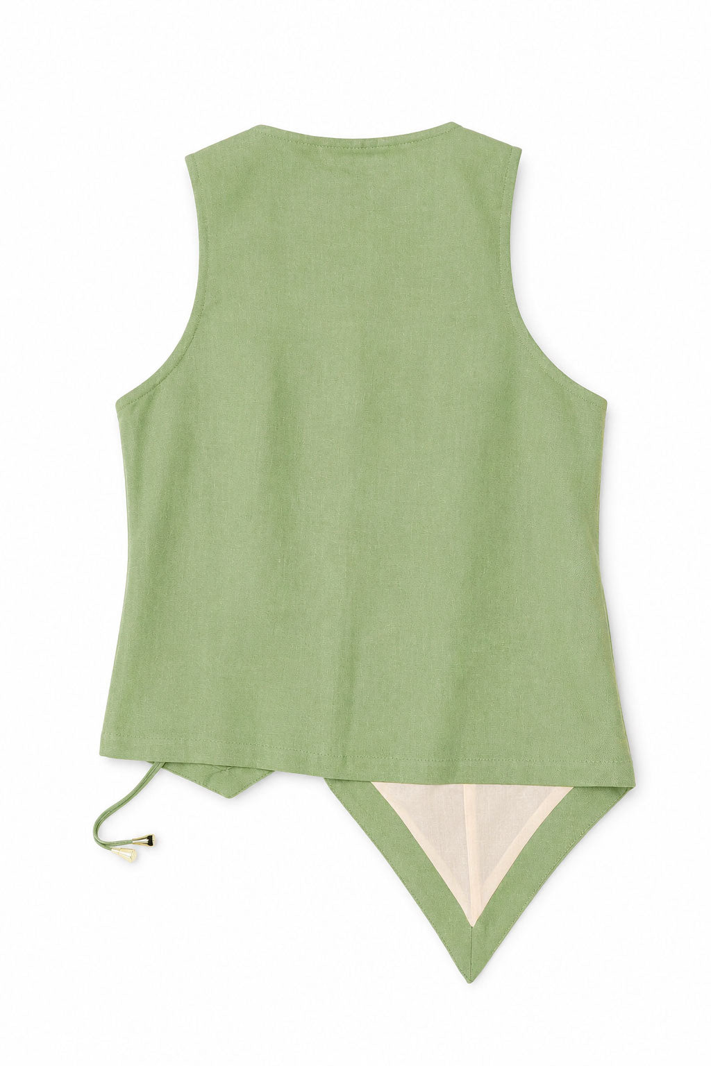 Chalecos Para Mujer Lino Asimétrico Cruzado R61101 Olivo