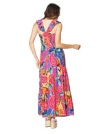 Vestidos Para Mujer Largo Comodo De Tirantes Con Estampado De Flores S41126 Unico