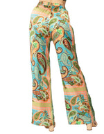 Pantalones Para Mujer Wide Leg Satinado W51129 Turquesa