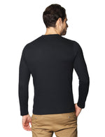 Playeras Para Hombre Manga Larga Cuello Redondo A45313 Negro