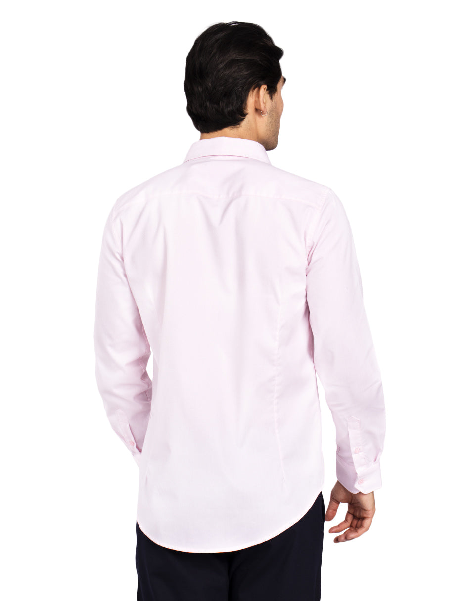 Camisas Para Hombre Regular Fit Stretch B51301 Rosa