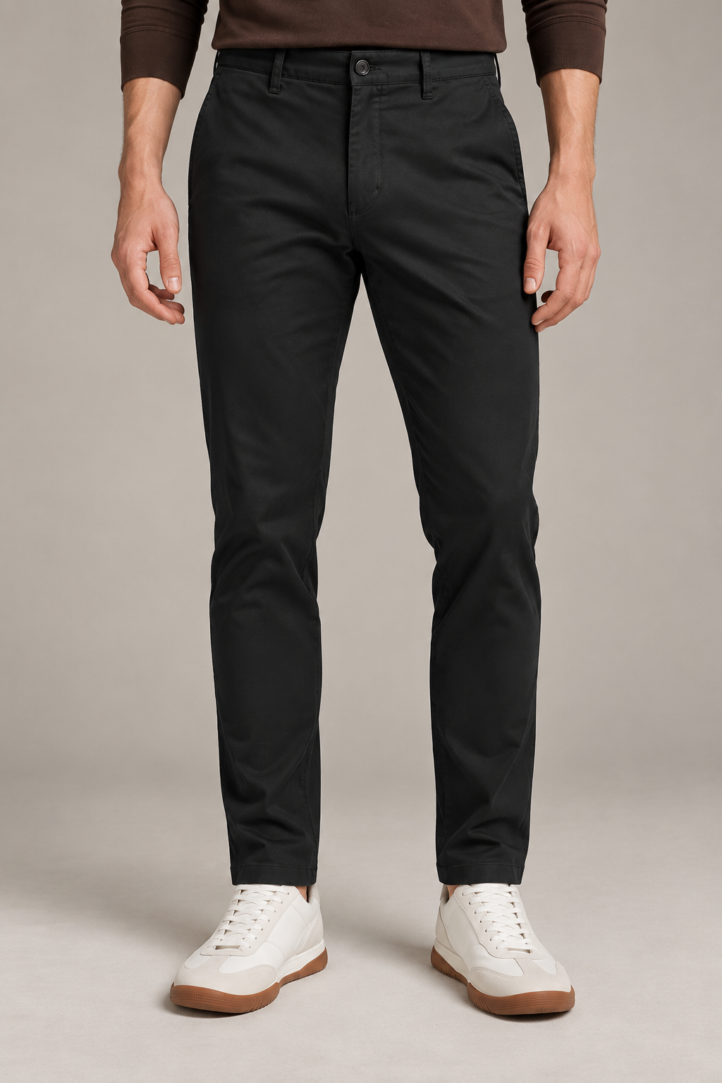 Pantalones Para Hombre Chino Algodón Stretch GWOVEN Negro
