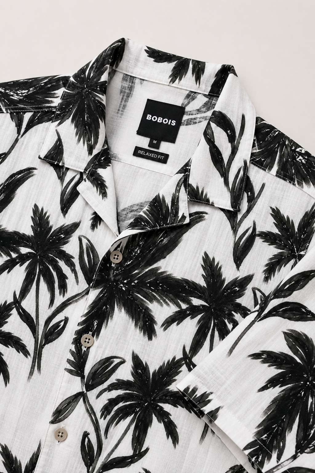 Camisas Para Hombre Manga Corta Hawaiana Fresca B61555 Blanco