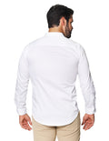 Camisas Para Hombre De Manga Larga Cuello Mao Con Aletilla Slim Fit BPOPSM Blanco