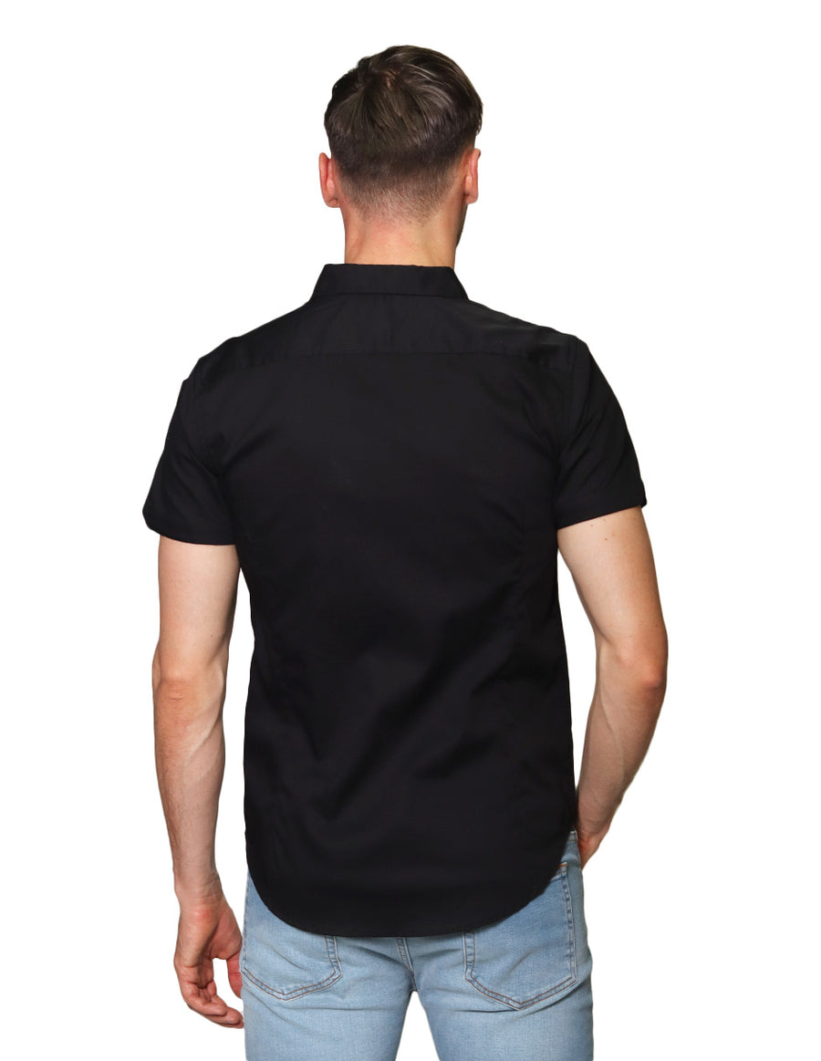 Camisas Para Hombre Bobois Moda Casuales Manga Corta B31352 Negro