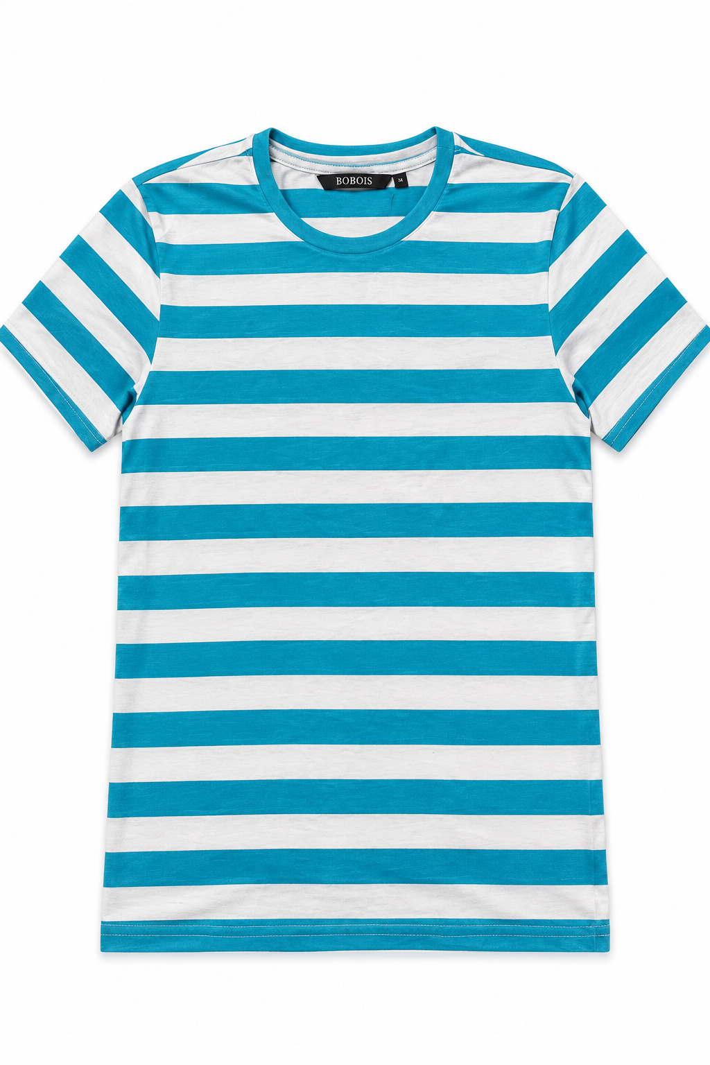 Playeras Para Hombre De Manga Corta Con Estampado De Rayas A41112 Aqua