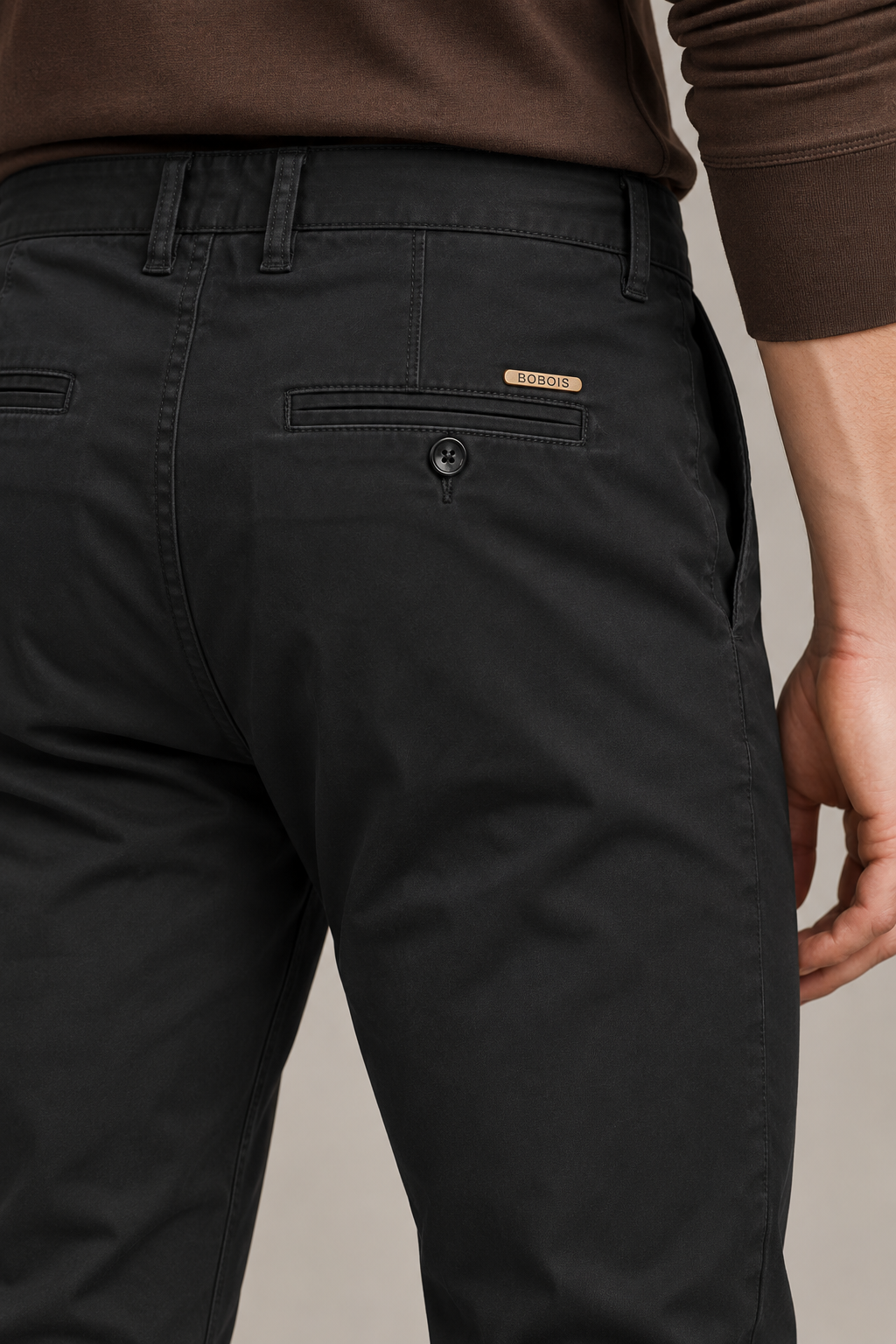 Pantalones Para Hombre Chino Algodón Stretch GWOVEN Negro