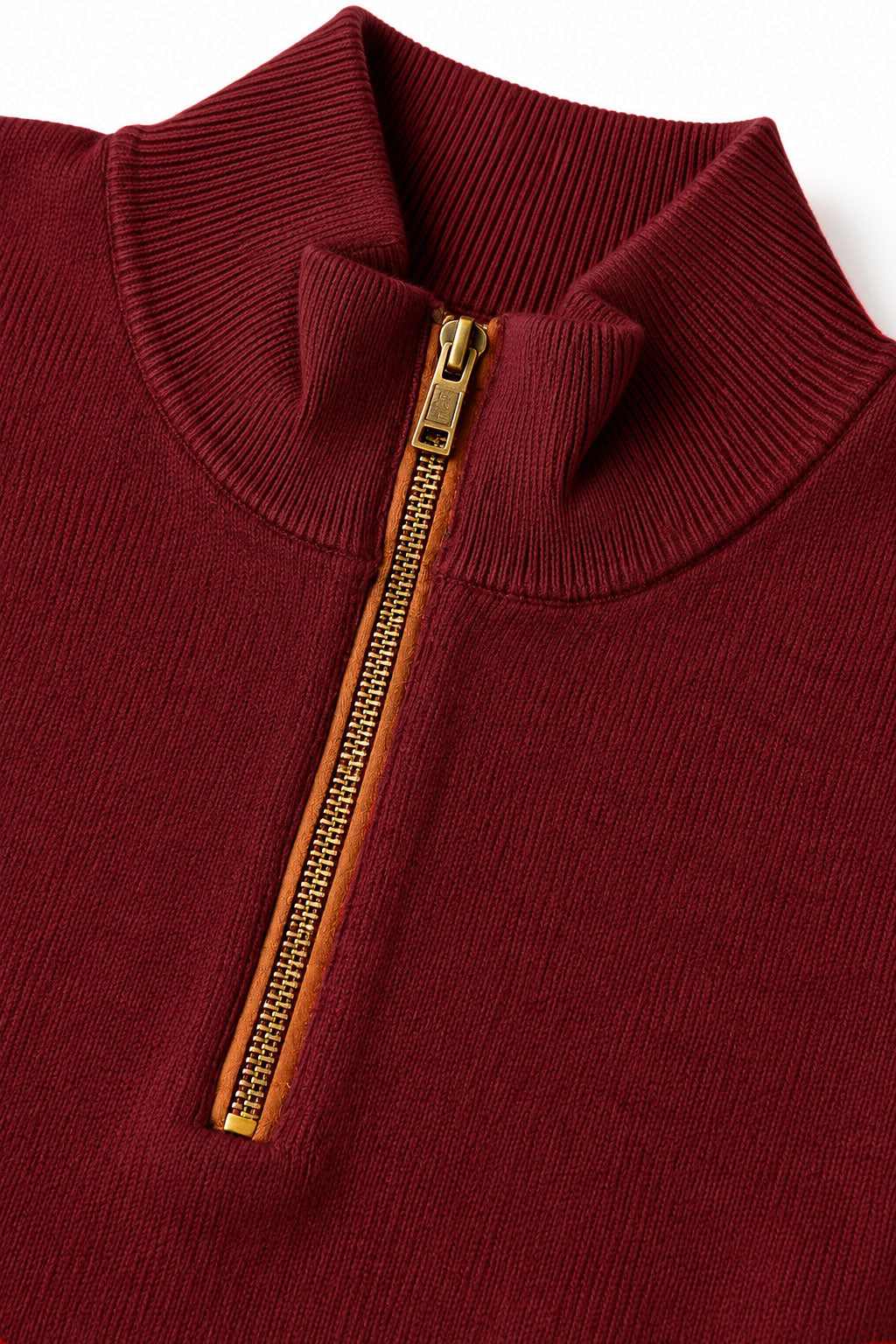 Suéteres Para Hombre Cuello Alto y Cremallera De Punto Fino E65302 Vino