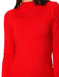 Sueteres Para Mujer Liso De Cuello Alto O43202 Rojo