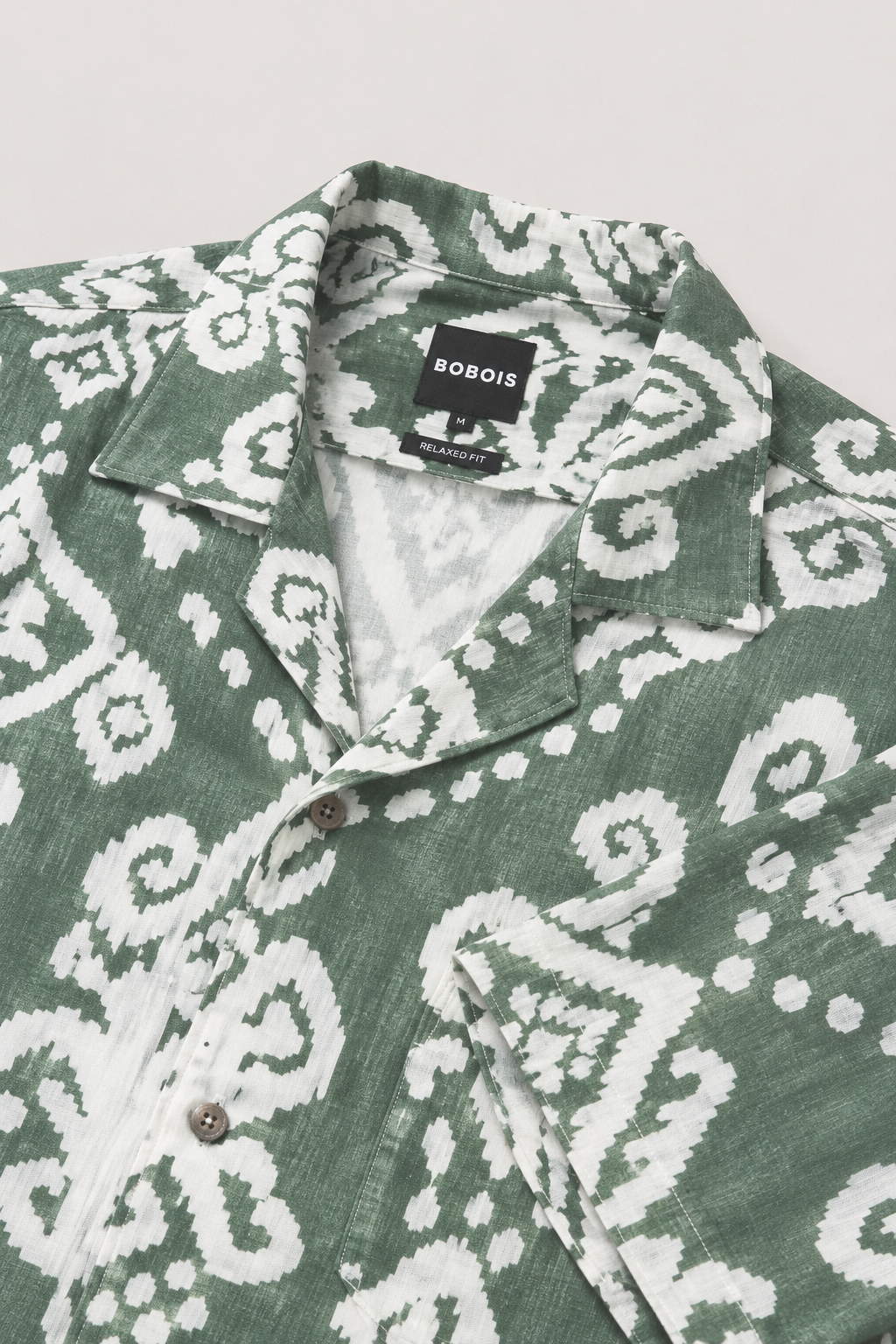 Camisas Para Hombre Manga Corta Estampada Para Playa B61554 Verde