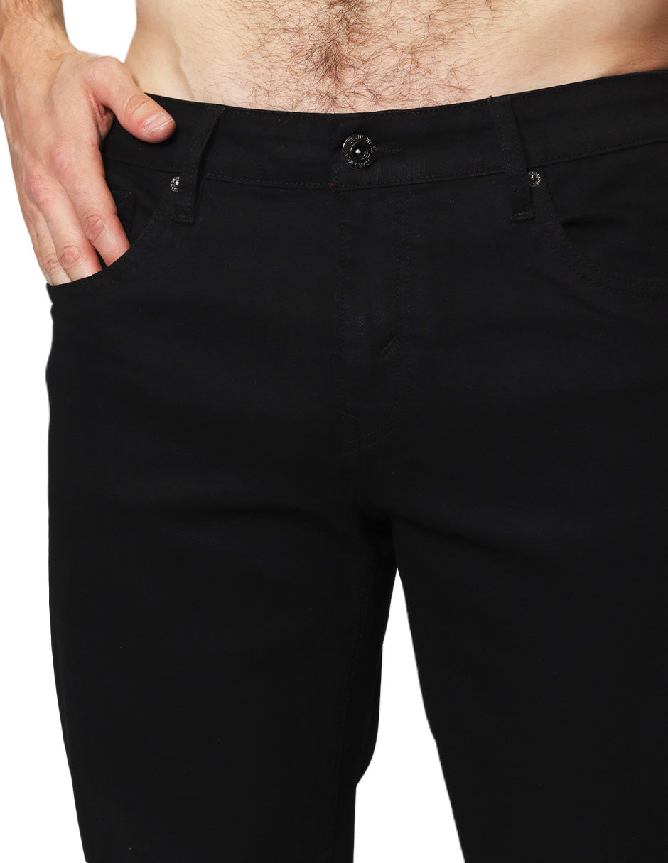 Jeans Para Hombre Mezclilla Lisos Relaxed Fit JRELAX Negro