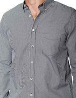 Camisas Para Hombre Manga Larga Micro Cuadros B45202 Negro