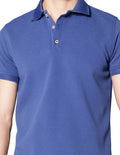 Playeras Polo Para Hombre Con Textura A45406 Azul