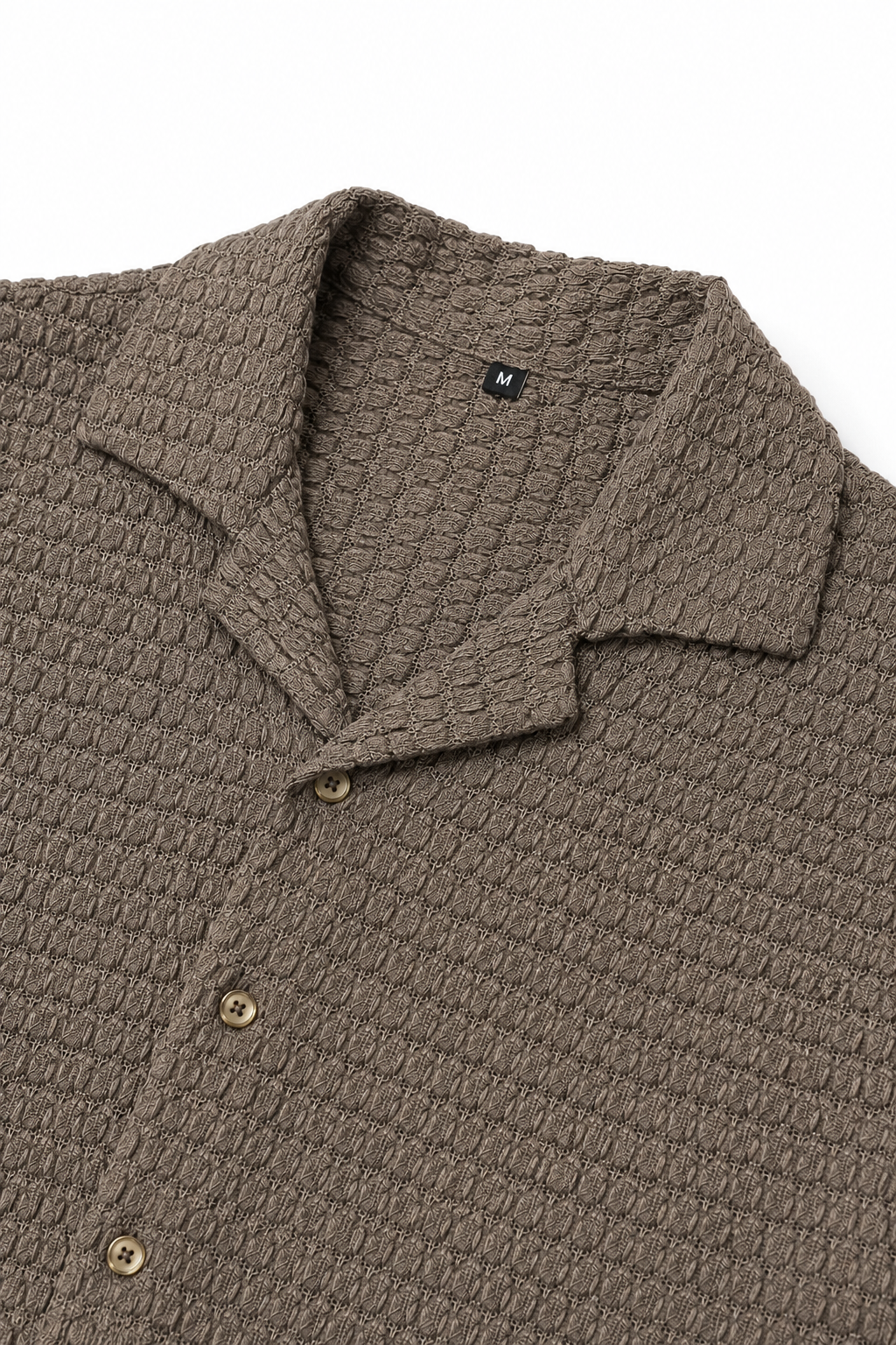 Camisas Para Hombre Manga Corta Tejido Punto B65458 Café