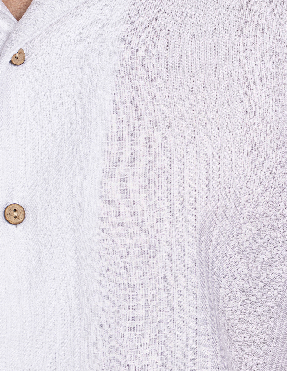 Camisas Para Hombre Jacquard Relaxed Fit B51363 Blanco
