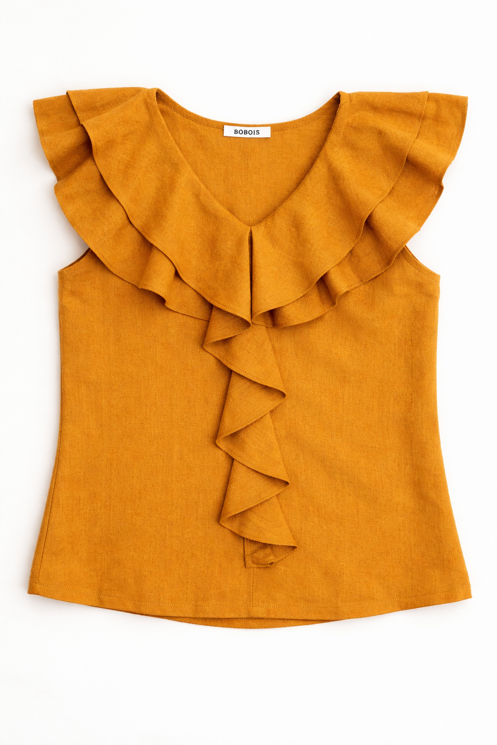 Blusas Para Mujer Con Detalle de Olan N61147 Ocre