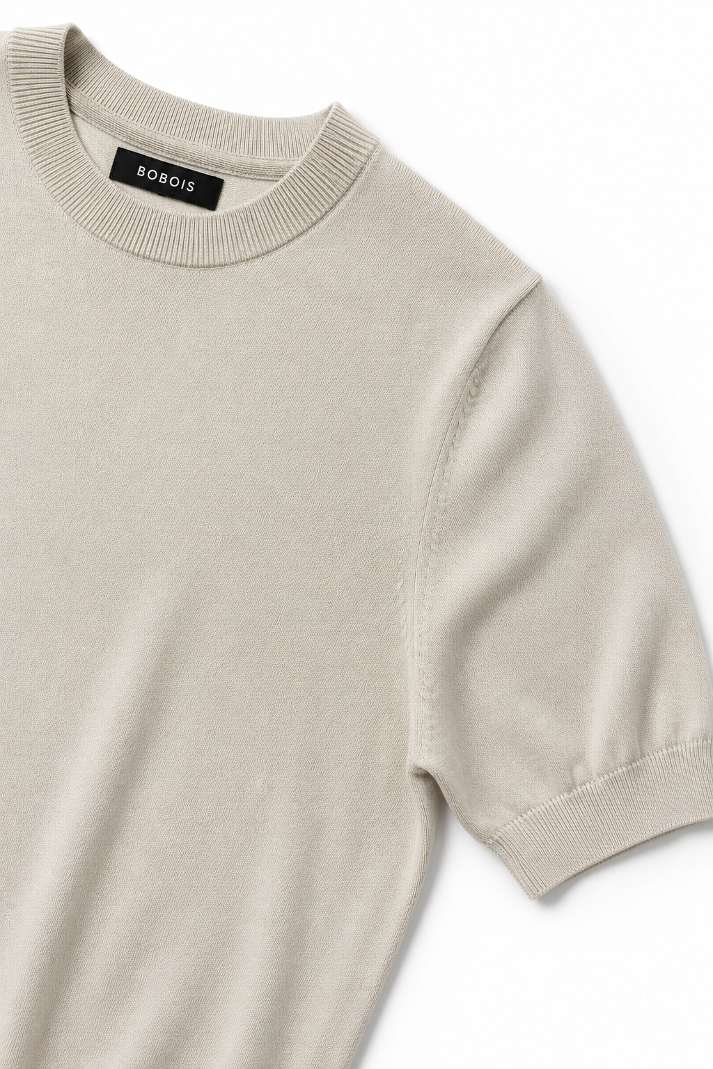 Playeras Para Hombre de Punto Cuello Redondo A61451 Beige
