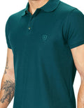 Playeras Polo Para Hombre Manga Corta Basica Bordado APOLOB Teal