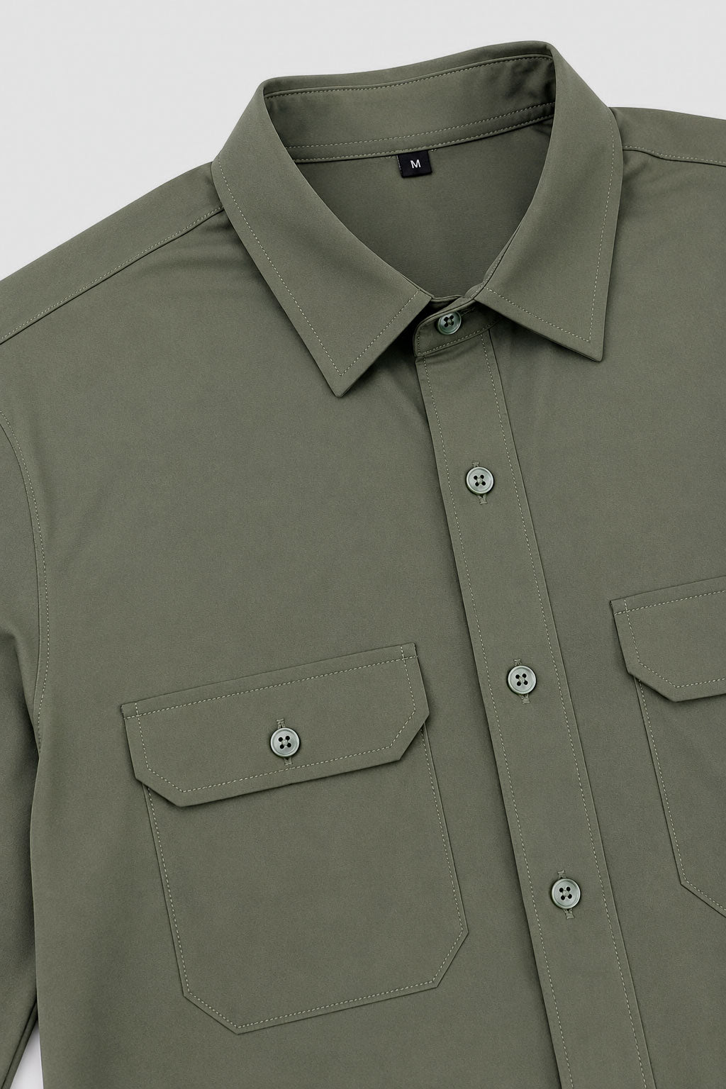 Camisas Para Hombre Super Stretch Non Iron B55410 Olivo