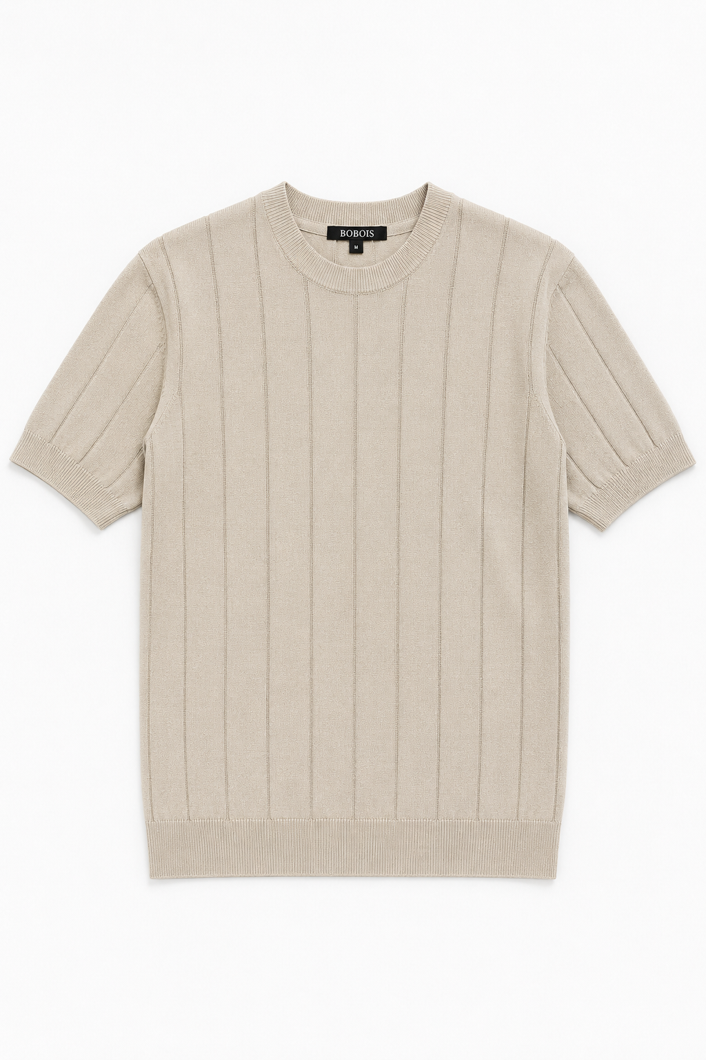 Playeras Para Hombre de Punto Tejida Acanalada A61452 Beige