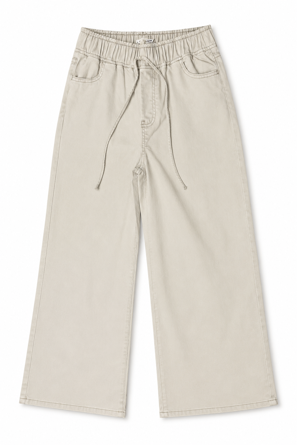 Jeans Para Mujer Gabardina Cullotte Con Resorte V61106 Arena