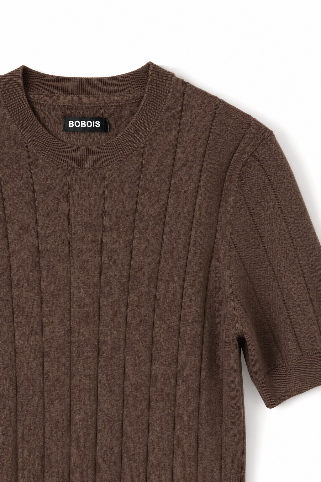 Playeras Para Hombre de Punto Tejida Acanalada A61452 Chocolate