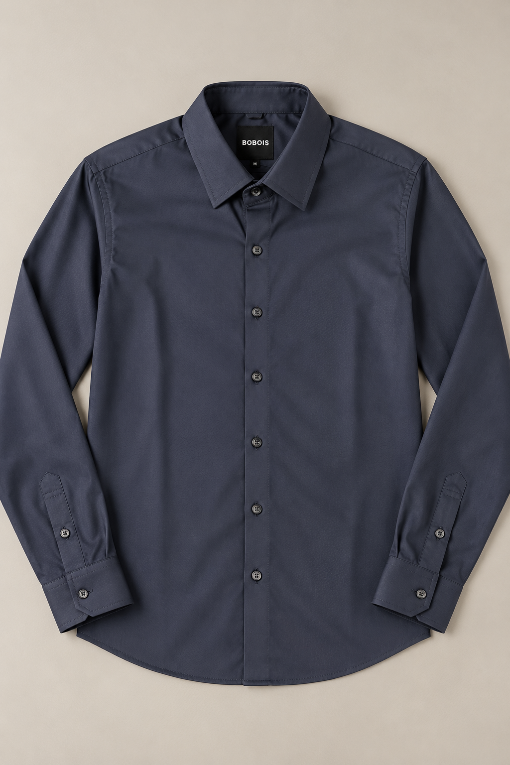 Camisas para Hombre Manga Larga Casual Formal de Tejido Suave B65411 Marino