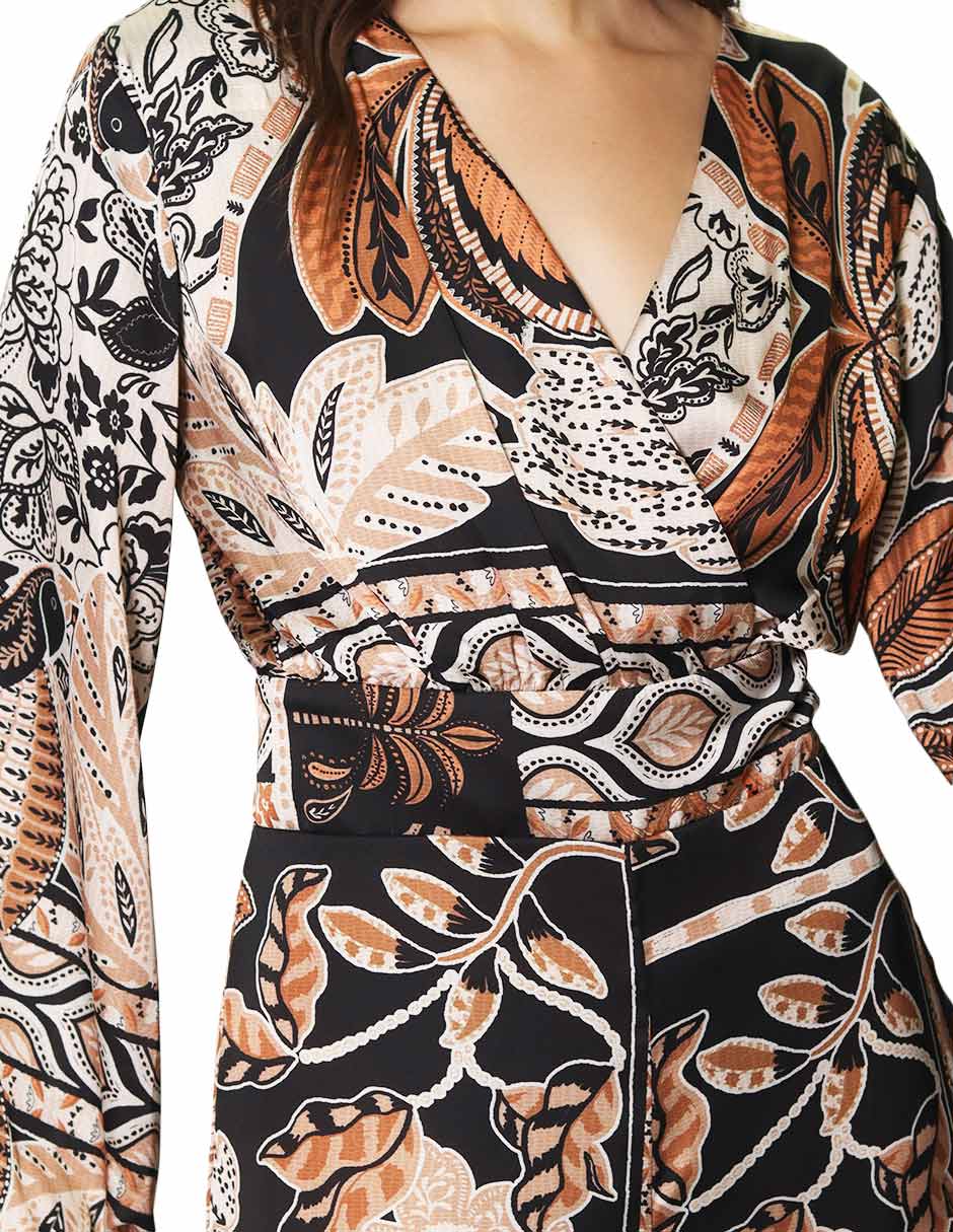 Jumpsuits Para Mujer Manga Larga Estampado W43128 Unico