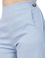 Pantalones Para Mujer Tipo Lino Pesquero W51115 Azul