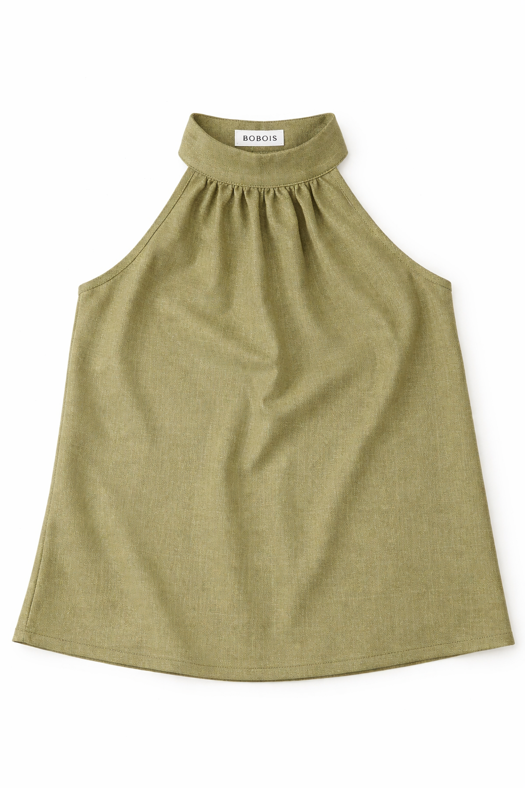 Blusas Para Mujer de Lino Halter Con Plisado N61151 Olivo