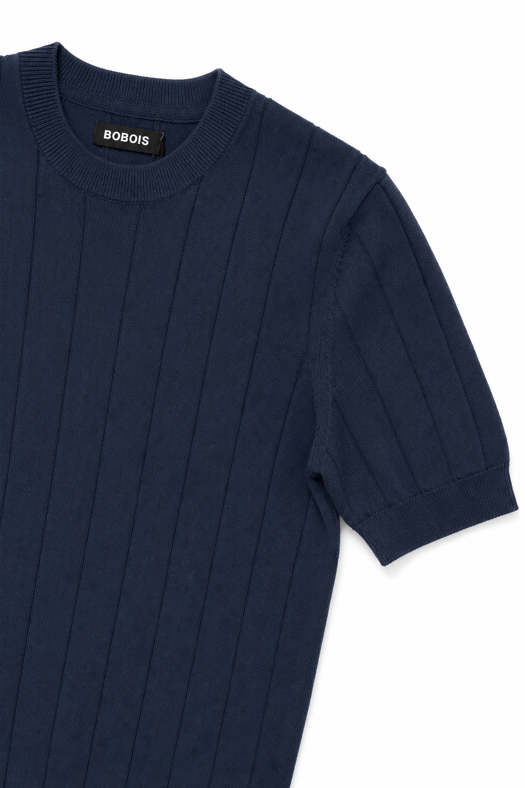 Playeras Para Hombre de Punto Tejida Acanalada A61452 Marino