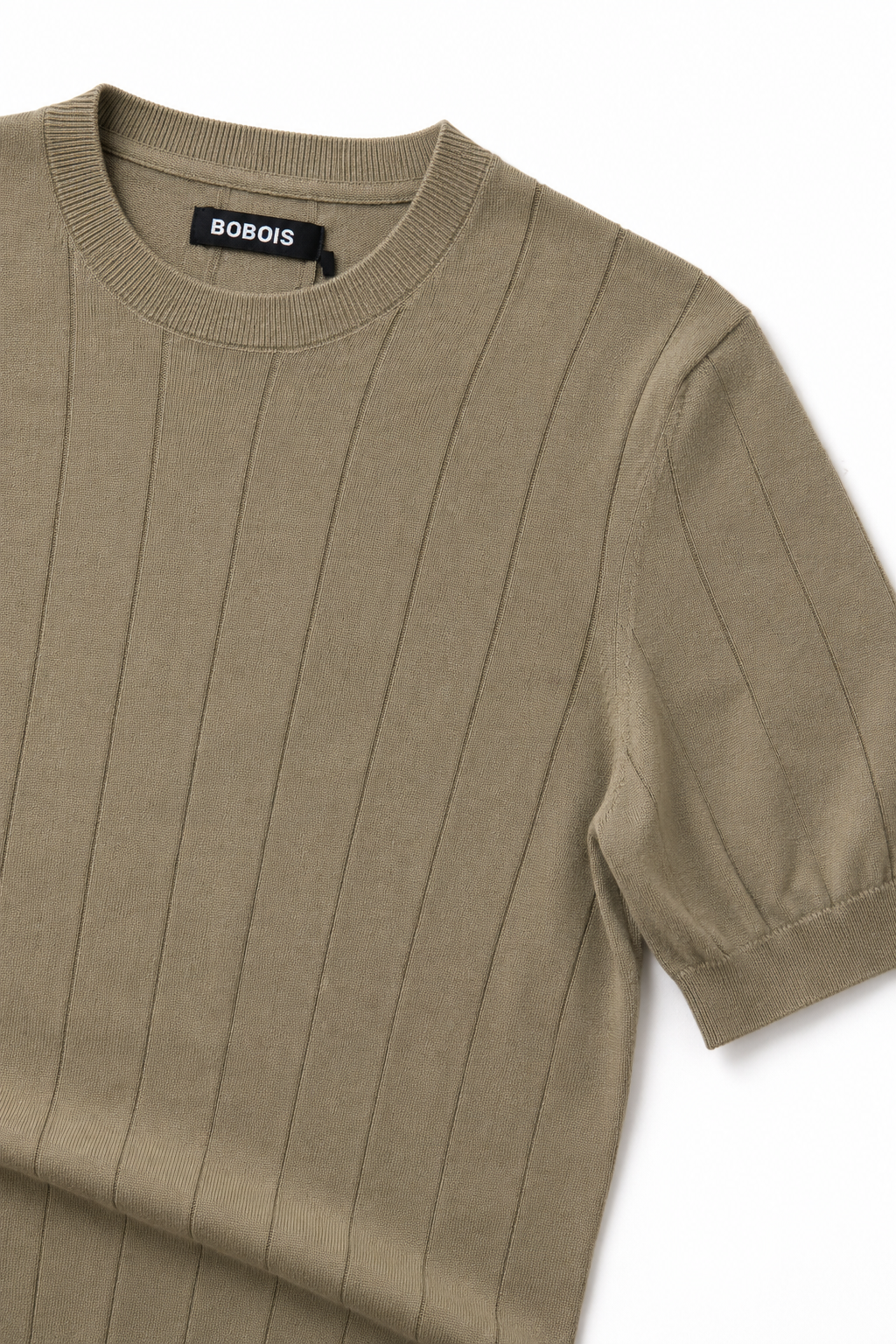Playeras Para Hombre de Punto Tejida Acanalada A61452 Olivo