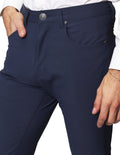 Pantalones Para Hombre Bobois Moda Casuales De Vestir Corte Slim Tela Flex Con Cinco Bolsillos GJFLEX Marino