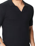 Playeras Polo Para Hombre Tejida Sin Botones A41457 Negro