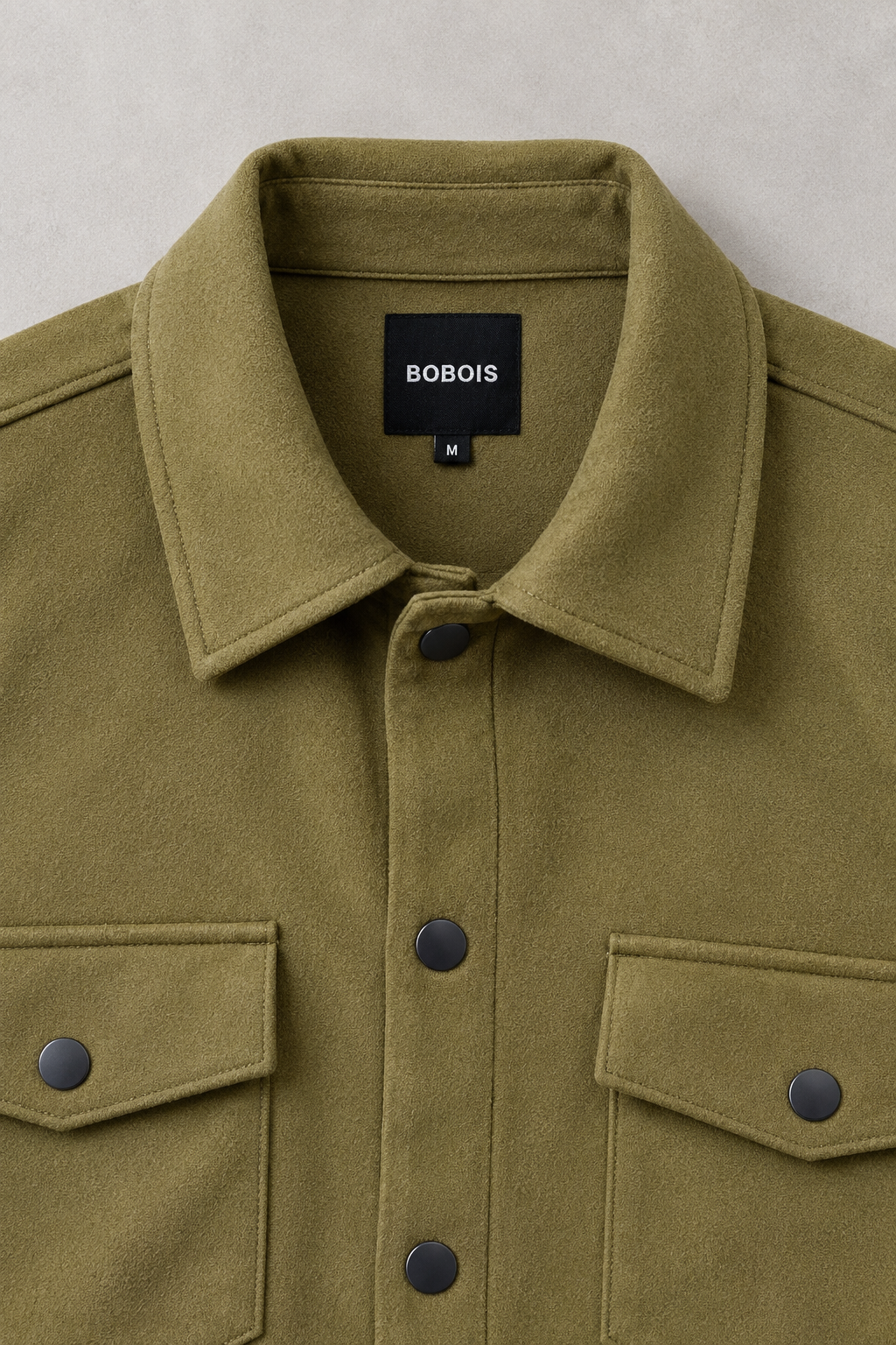 Sobrecamisas Para Hombre Suede De Doble Bolsillo Con Tapa B65413 Olivo