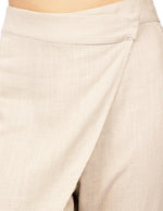 Pantalones Para Mujer Tipo Lino Asimetrico W51113 Arena
