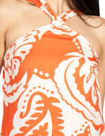 Vestidos Para Mujer Largo Cuello Halter S51107 Naranja