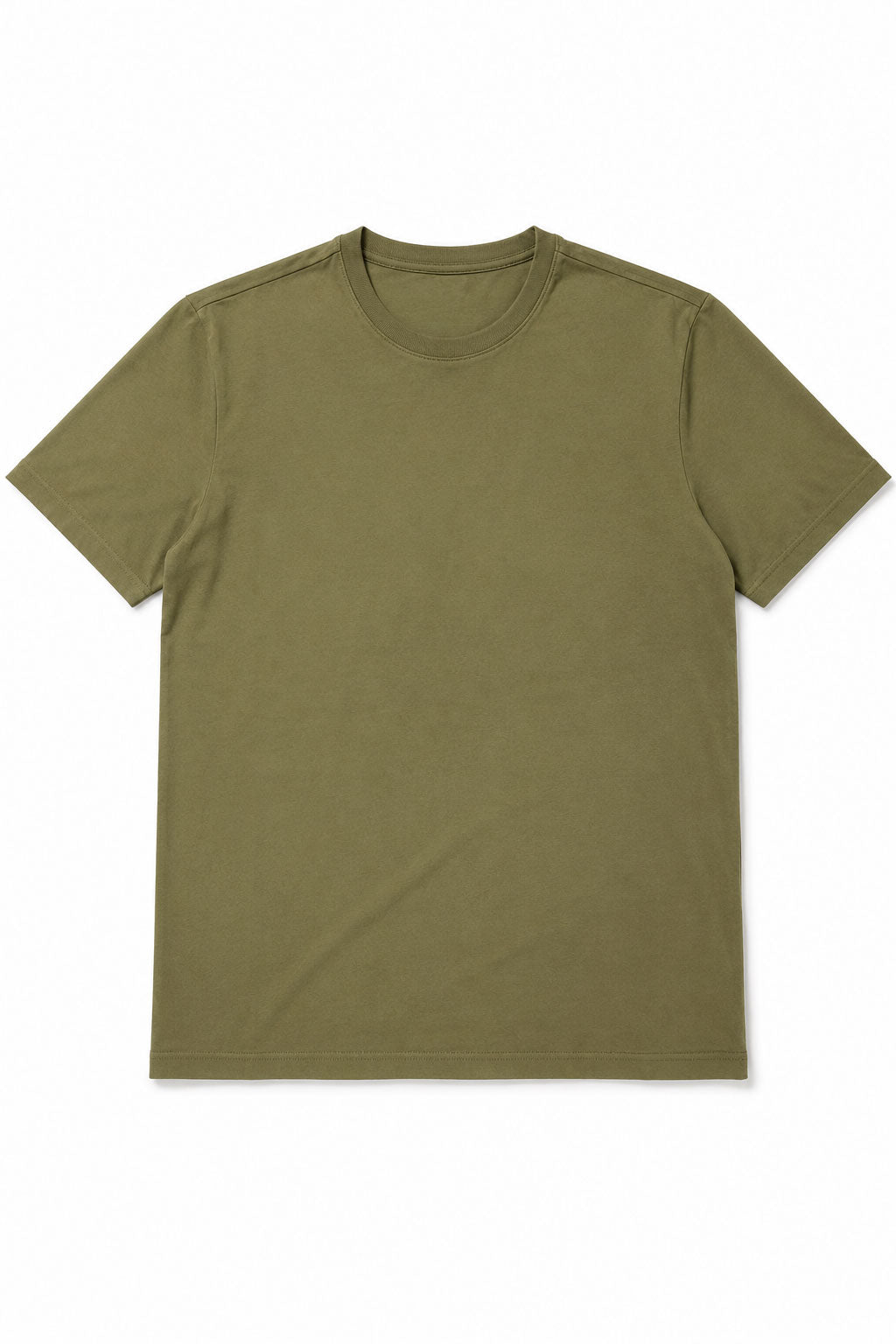 Playeras Para Hombre Básica De Cuello Redondo De Algodón A65401 Olivo