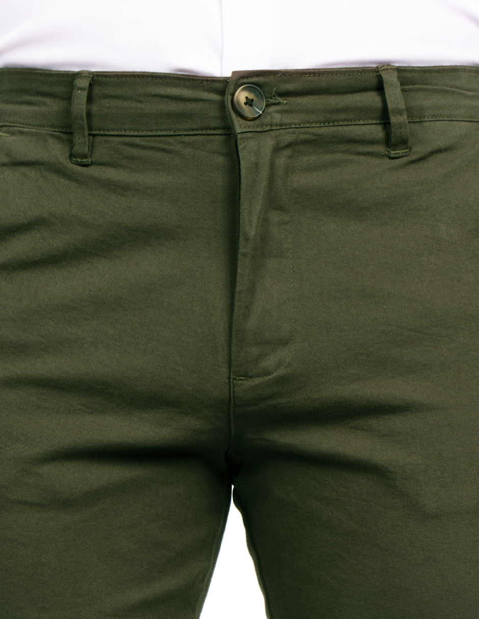 Pantalones Para Hombre Soft Stretch Slim GPAXAR Militar