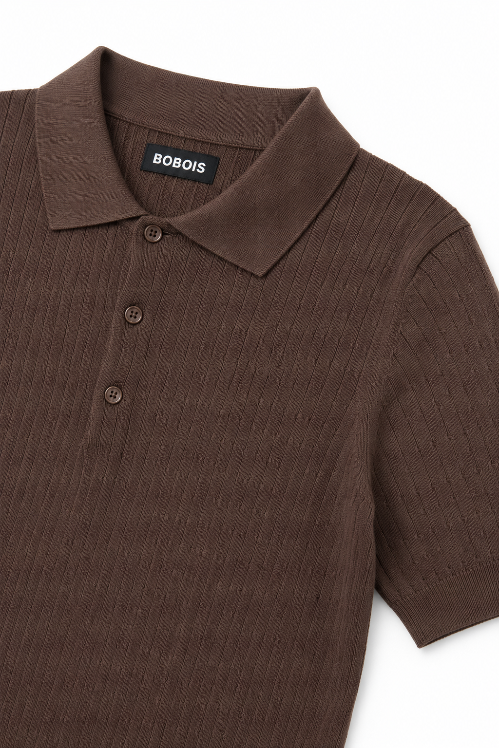Playeras Polo Para Hombre Tejida Punto Acanalada A61454 Chocolate