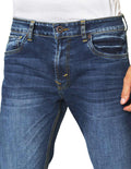 Jeans Para Hombre Mezclilla Oscuros Slim Fit J41104 Azul