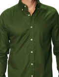 Camisas Para Hombre Manga Larga Con Textura B45200 Militar