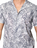 Camisas Para Hombre Bobois Moda Casuales De Manga Corta Con Estampado Relaxed Fit B41564 Hueso