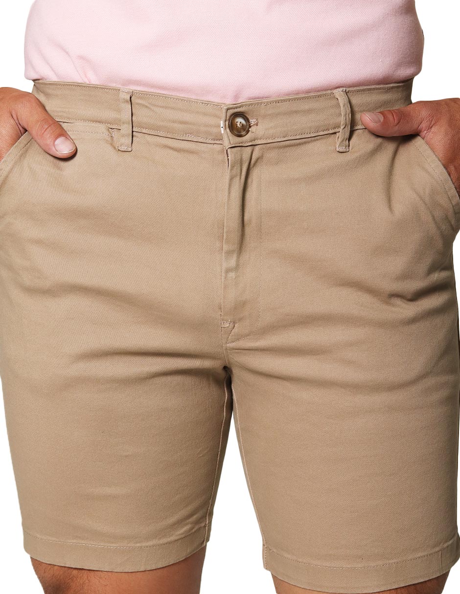 Bermudas Para Hombre Algodon GBCOTST Kaki