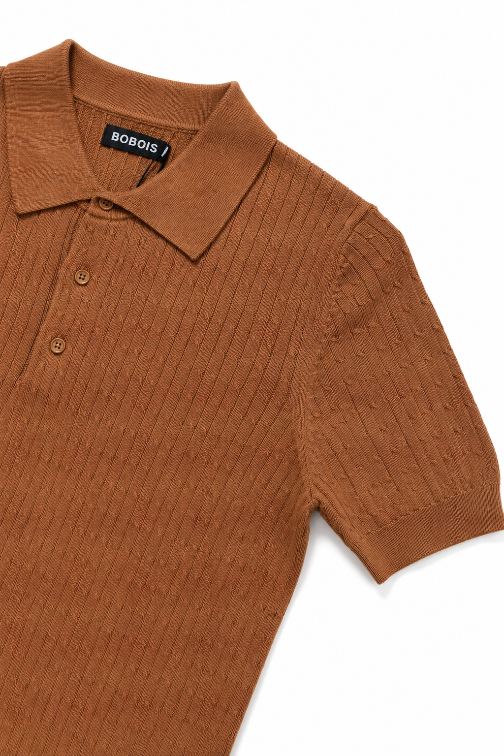 Playeras Polo Para Hombre Tejida Punto Acanalada A61454 Cocoa
