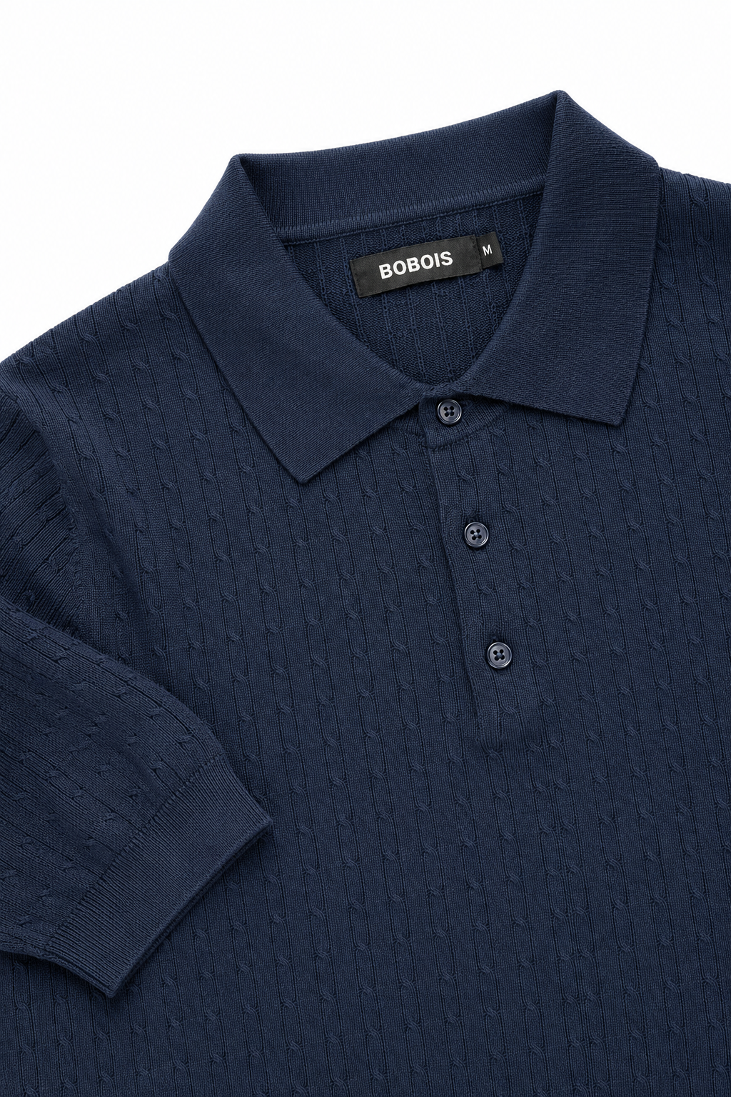 Playeras Polo Para Hombre Tejida Punto Acanalada A61454 Marino