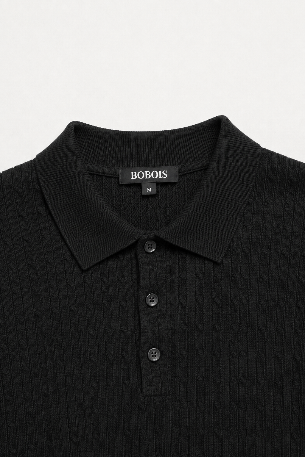 Playeras Polo Para Hombre Tejida Punto Acanalada A61454 Negro