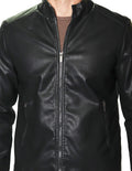 Chamarras Para Hombre Lisa Cuello Alto D45322 Negro